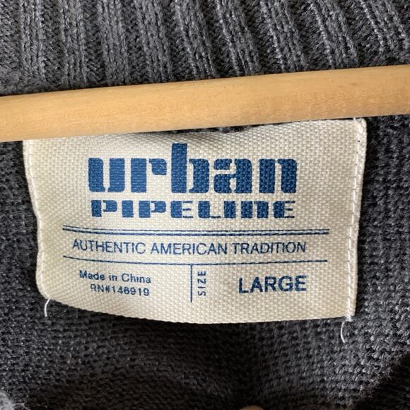 Urban Pipeline Mens Lightweight Sweater Sz L Gray‎ Y2K Grunge Skate Preppy Soft - Picture 7 of 10